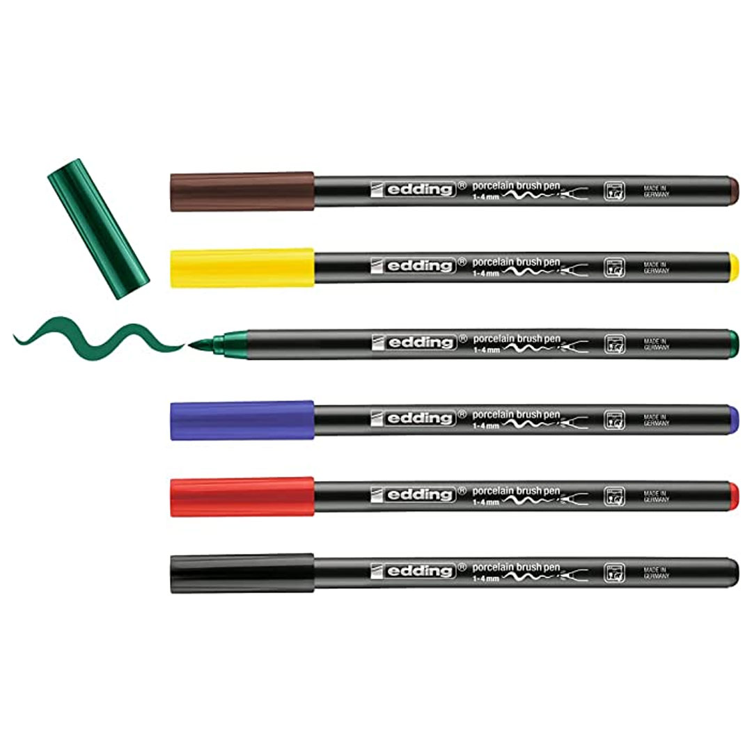 Edding 4200 porseleinstiften, 1-4 mm (bruin / geel / groen / blauw / rood / zwart)