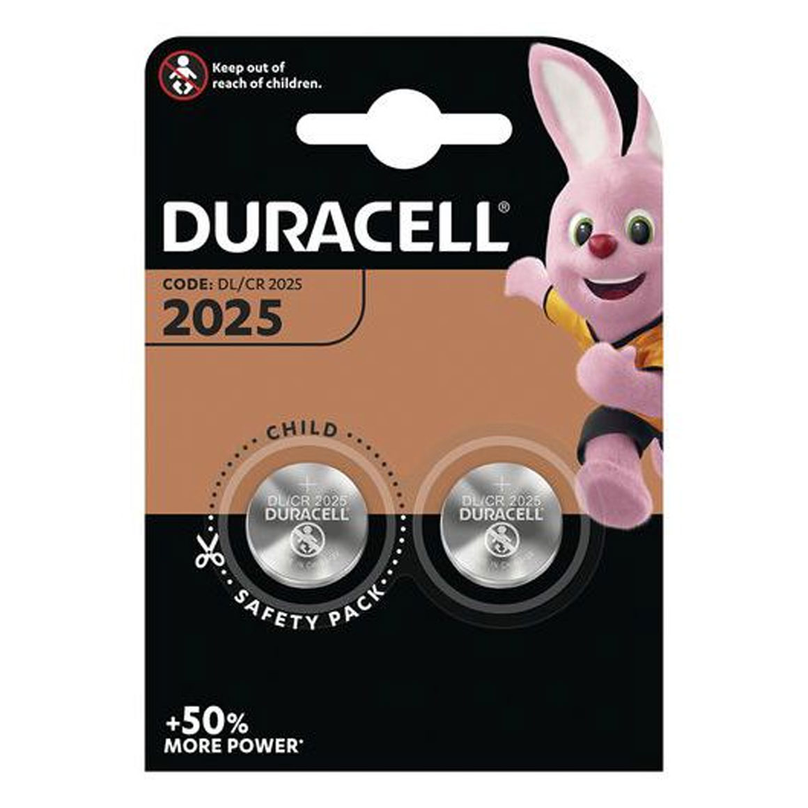 Duracell CR2025 3V knoopcel batterijen 2-pack