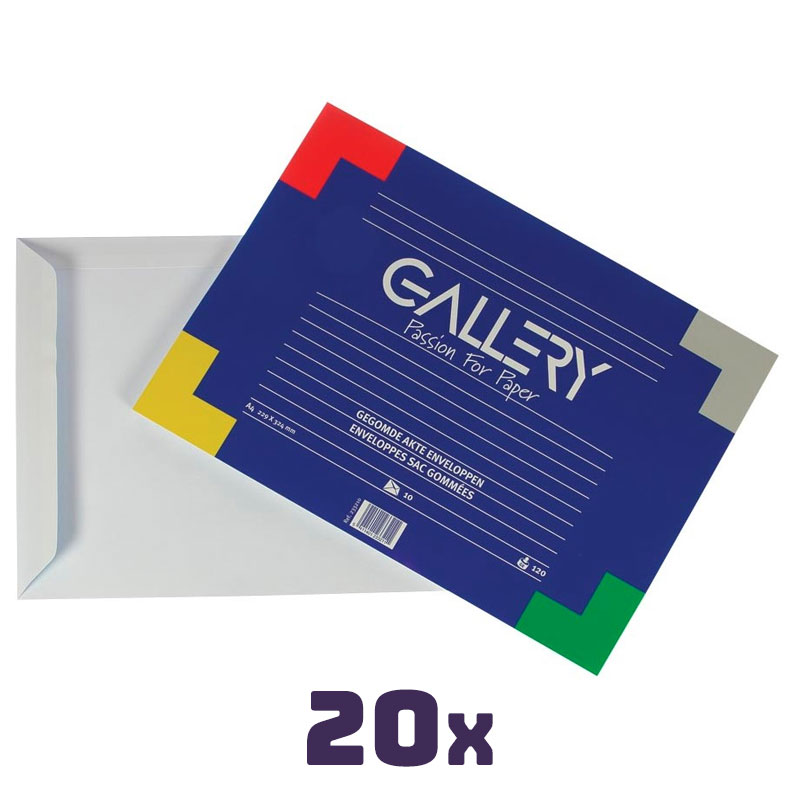 Gallery C4 gegomde akte enveloppen, 229 x 324 mm (2x10 stuks)