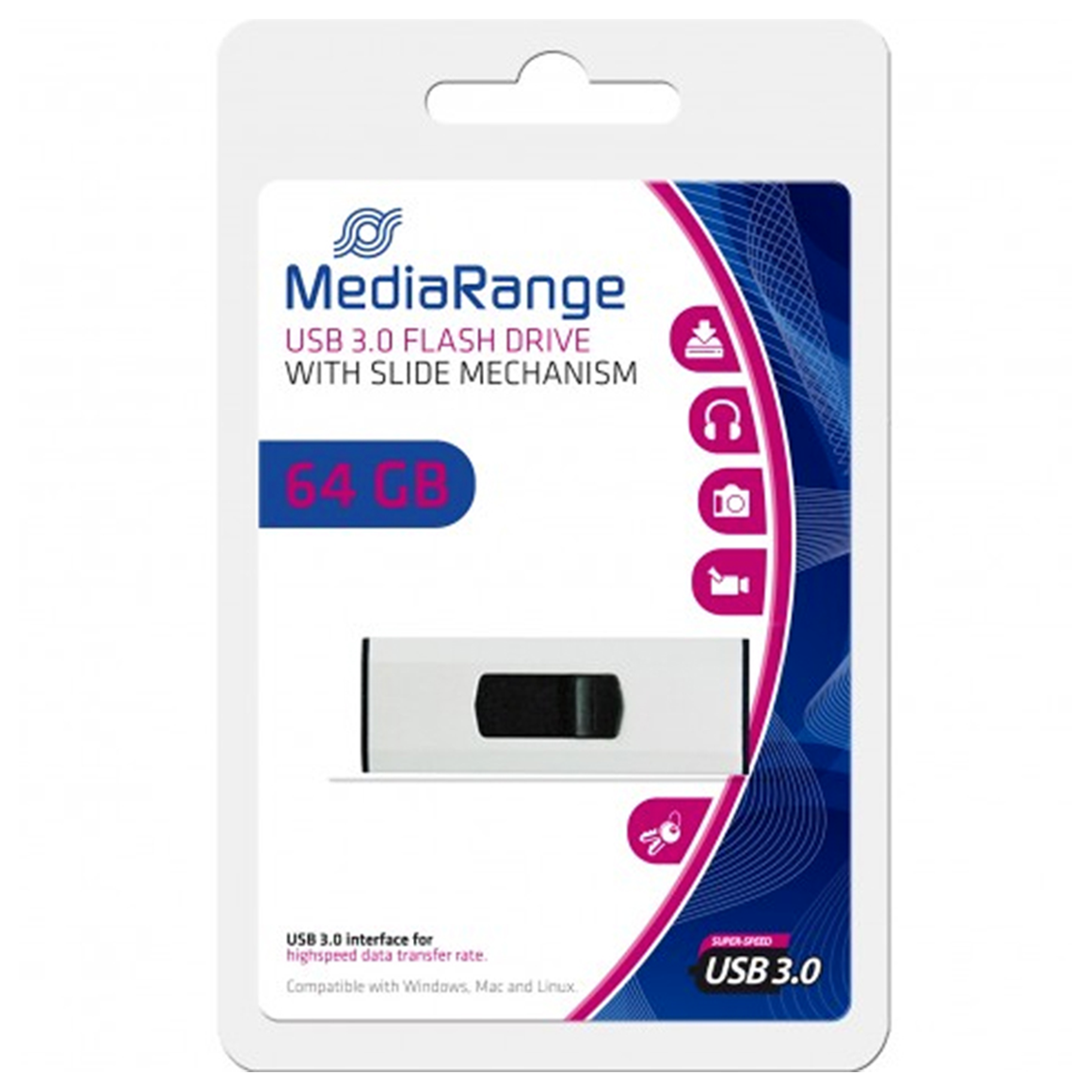 MediaRange USB 3.0 Flash Drive, 64 GB