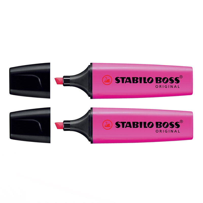 STABILO BOSS ORIGINAL markeerstift fluorescerend roze (2 stuks)