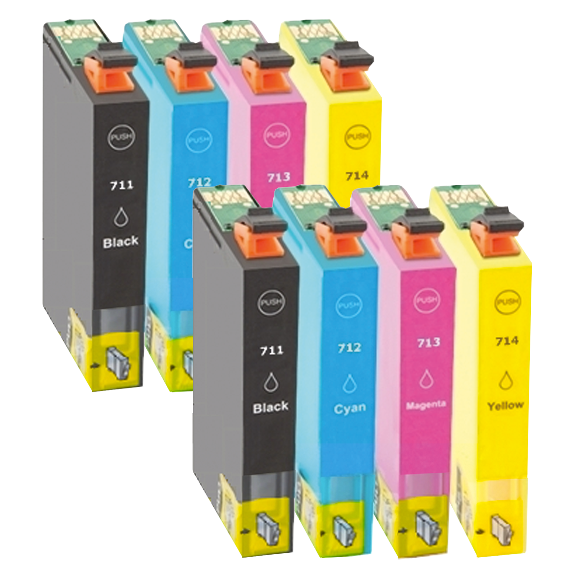 2x Huismerk Epson T0715 XL inktcartridges voordeelbundel
