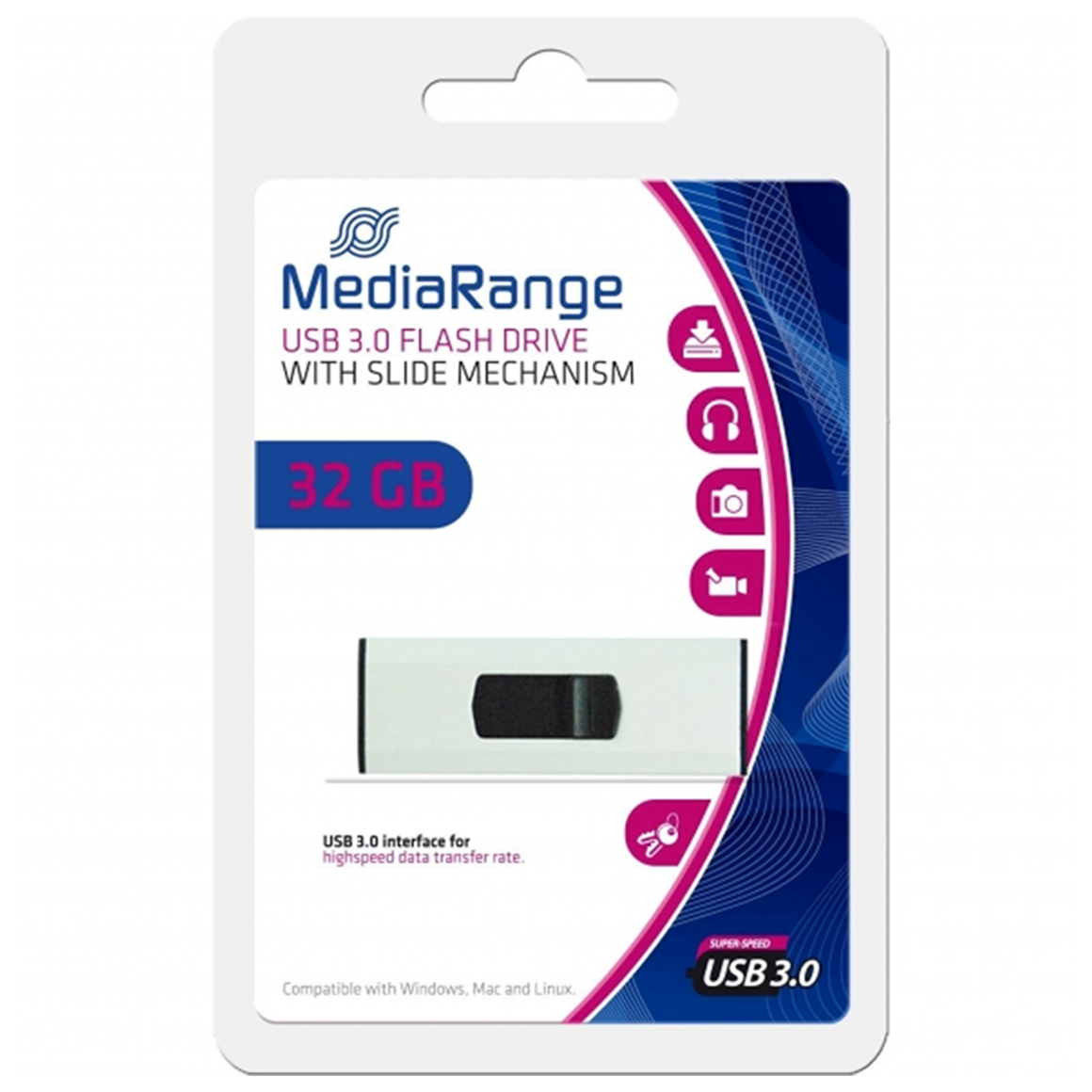 MediaRange USB 3.0 Flash Drive, 32 GB