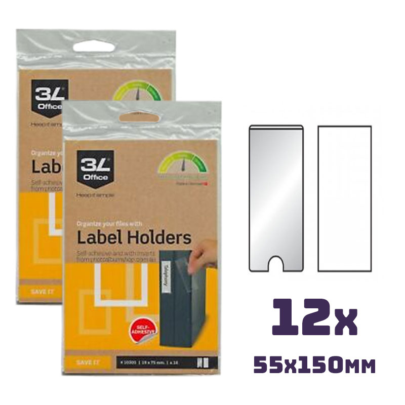 3L zelfklevende etikethouders 55 x 150 mm (2x6 stuks)