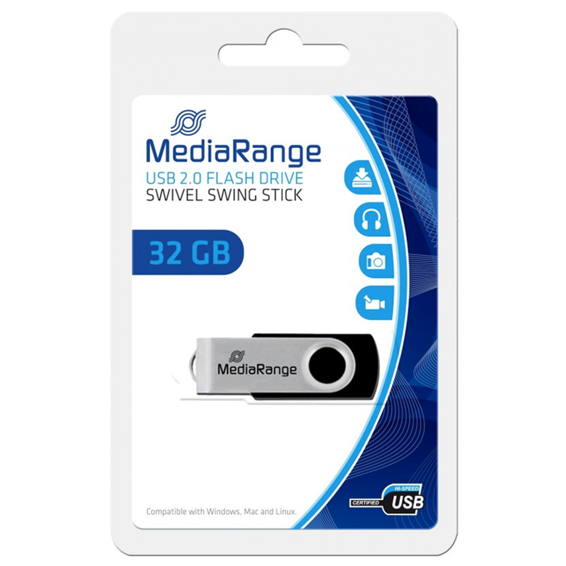 MediaRange USB 2.0 Flash Drive, 32 GB