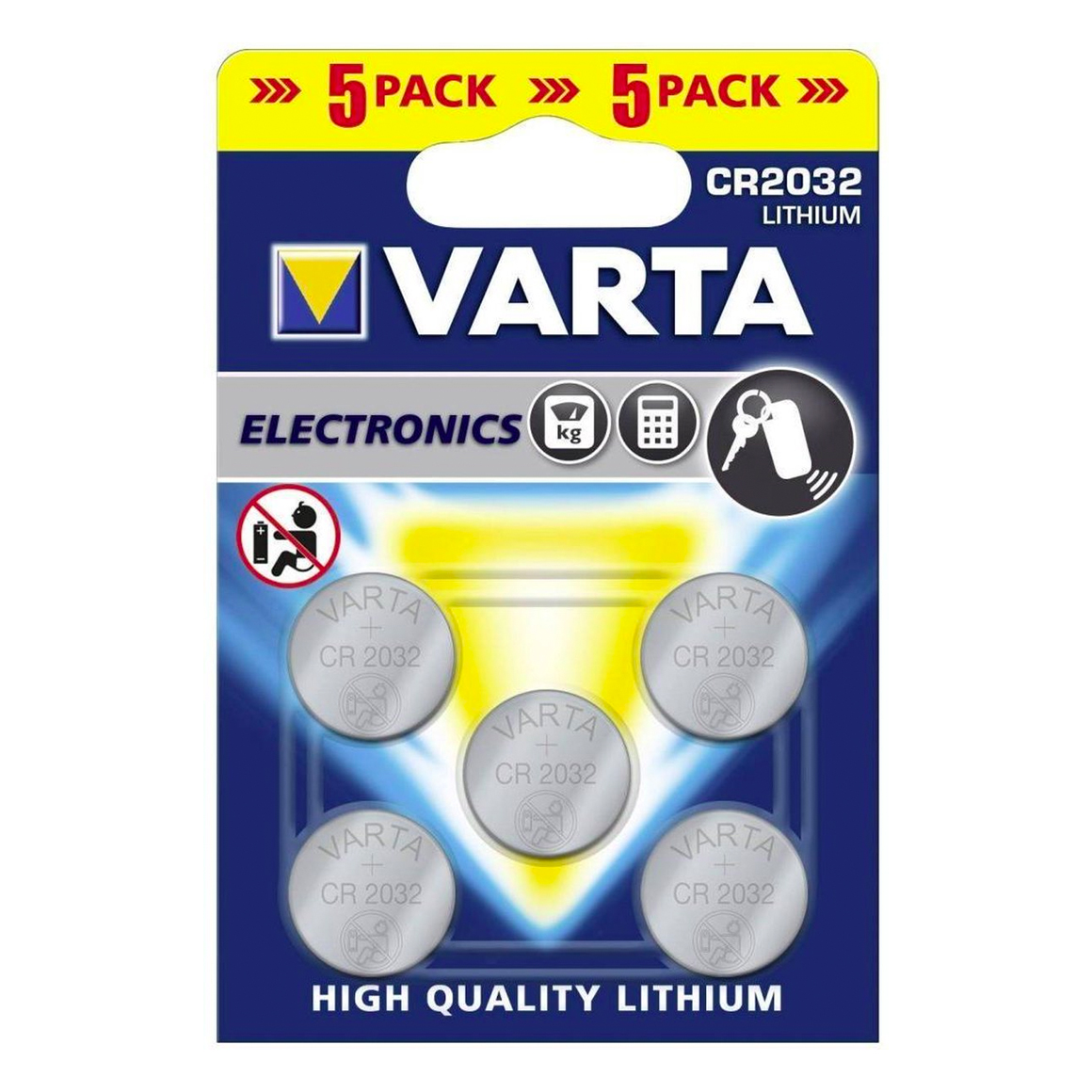 Varta CR2032 3V Lithium knoopcel batterijen 5-pack