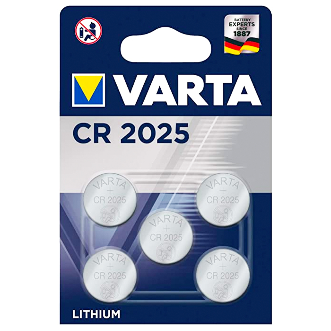 Varta CR2025 3V Lithium knoopcel batterijen 5-pack